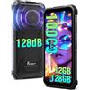FOSSiBOT F110L-10000mAh Android 15 Rugged smartphone, 128 dB Altoparlante Telefono indistruttibile, 12GB+128GB/2TB telefono da lavoro, Display grande da 6,745, 50MP Fotocamera AI Dual 4G SIM/IP68/69K