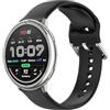 GIOPUEY Cinturini Compatibile con Amazfit Active 2 44mm, Morbido Silicone Cinturino [Resistente all'Usura] [Traspirante] - Black