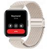 GIOPUEY Cinturini Magnetica Compatibile con Realme Watch 3, Cinturino in Morbido Nylon Intrecciato [Unisex] [Traspirante] - Beige
