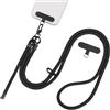 Segus Cordino per Cellulare da Collo, 1 Pezzo 8mm Laccio per Cellulare, Porta Telefono Collo, con 2 Patch, Regolabile e Rimovibile, Tracolla Telefono per Tutti Gli Smartphone (Nero)