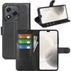 Fertuo Cover per Honor 400 Smart, Custodia Portafoglio Cover a Libro in Pelle Flip Case Sottile con Silicone Bumper, Fibbia Magnetica, Porta Carte e Kickstand, Nero