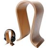 BAIFULAI Supporto per cuffie in legno: legno di noce, 25 cm, supporto universale per cuffie a forma di U, base da 14 cm, resistente e antiscivolo, per casa, ufficio, studio (betulla)