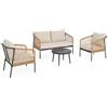 BIZZOTTO Set per Esterno con Cuscini Bizzotto Felipe 4PZ Naturale - 663880