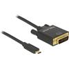 DELOCK USB-Kabel Typ C -> DVI(24+1) St/Bu 4K 30 Hz 3,0m sw