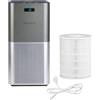 Genius Invictus Air P7 purificatore d'aria con filtro HEPA 13 rimuove polvere, odori acari peli di animali fino a 400 m², indicatore di carica dell'aria a 3 livelli, modalità notturna, grigio