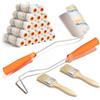 Valyrane 20 Pezzi 8CM Kit di Rulli per Pittura - Rullo Piccolo per Pittura con 2 Maniglie e 2 Pennelli, Rulli per Imbiancare per Verniciatura di Pareti, Soffitti e Porte