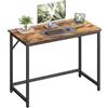 VASAGLE Scrivania per Computer, Postazione Lavoro, Scrivania da Ufficio, Studio Camera da Letto 50 x 100 x 76 cm, Stile Industriale, Struttura Metallica, Marrone Vintage e Nero Inchistro LWD41X