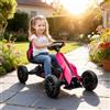 DecHome Go-Kart a Pedali Bambini 3-8Anni Sedile Regolabile 100x58x58,5 Rosa/Nero