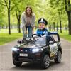 DecHome Macchina Elettrica per Bambini 3-5 Anni della Polizia 105x65x56 cm Nero
