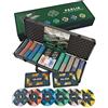 Bullets Playing Cards, Custodia da poker Paulie, Set da poker con 500 chip da poker in ceramica con valori stampati, con confezione doppia di carte da poker, placche