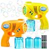 JOYIN 2 pezzi Pistola a Bolle Colorata con 2 Bottiglie di Soluzione di Bolle da 147ml per Bambini Giochi all'aperto e al coperto Festa a tema d'estate Compleanno