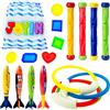 JOYIN 18 Pezzi Piscina Immersione Giocattolo Anelli di Nuoto Bastoncini da Immersione e Banditi Toypedo con Set Regalo Tesori Subacquei Giochi da Immersione Sott'Acqua
