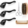 URAQT Dermaroller, 6 Pezzi Dermoroller Professionale Micro Rullo Kit, Micro-ago Roller Aghi Rullo Facciale per la Casa, per la Barba, i Capelli, il Viso e il Corpo, Anti Aging Care