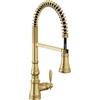 Moen S73104BG Weymouth Rubinetto da cucina a molla a leva singola con aumento di potenza, oro spazzolato