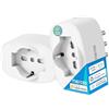 Meross Presa WiFi Italiana Smart con Monitoraggio Energia, Compatibile con Apple HomeKit, Alexa e Google Home, Funzione Timer, Controllo Remoto, 3840W, 16A, 2,4GHz, Bianco, 2 Pezzi