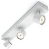 Philips Lighting Faretti Star, 3 Punti Luce Orientabili, LED integrato, 5W, Base Rettangolare, Bianco