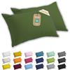 Lavea® Set 2 Federe per Cuscini da Letto 40x80 cm - Copricuscini 100% Cotone Jersey Morbidi e Traspiranti, con Cerniera YKK di Qualità, OEKO-TEX - Verde oliva