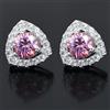 Sunlightjewels Borchie solitario in argento 925 con diamanti rosa trattati certificati 4,00 ...