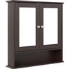 kleankin Armadio da Bagno con Specchio, Armadio da Parete con 2 Ante, Ripiano Aperto e Ripiano Regolabile, 56x13x58 cm, Marrone Scuro | Aosom Italy