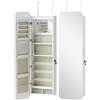 HOMCOM Specchio Portagioie con Luce LED e 2 Cassetti, Montato a Parete o su Porta, Bianco | Aosom Italy