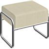 HOMCOM Poggiapiedi Pouf Seduta Imbottito Spesso con Rivestimento in Chenille e Gambe in Acciaio, per Camera da Letto, Beige | Aosom Italy
