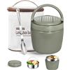 BAVATEE Portapranzo Termico Per Alimenti 1,2L, Thermos Per Alimenti Caldi Doppio Strato con Cucchiaio, Thermos Cibo Caldo Adulti Antifuoriuscita. Per pasti/zuppe/pranzi. Riscaldante (Verde)