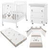 Erbesi Set Erbesi Tato Bianco Tortora ( Lettino + Bagnetto + Piumone + Materasso )