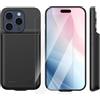 Giabuao Custodia con Batteria per iPhone 15 Pro (6,1), Caricabatterie Portatile da 8500 mAh, Ultra Sottile con Batteria Estesa e Custodia Protettiva con Funzione di Ricarica per iPhone 15 Pro - Nero