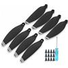 Dilwe RC Drone Blade Eliche Helicopter Wing Accessory Compatibile con Mini Drone (Nero con Bordo Argento)