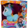 Giochi Preziosi Emotion Pets, Shiny Peluche Unicorno, Giochi Bambini 3 Anni +, Peluche Interattivo con Spazzola e 2 Fermagli Colorati Inclusi, Color Azzurro e Criniera e Coda Color Arcobaleno