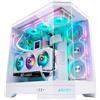 ABYSM Gaming Custodia PC Gamer Danube SAVA H600 White E-ATX con 3 pannelli in vetro temperato, 4 ventole ARGB da 120 mm, controller, supporto per GPU e cavo Riser PCIe 4.0 16x