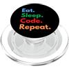SyntaxHack Studio Eat Sleep Code Repeat per codificatori, hacker e amanti del software PopSockets PopGrip per MagSafe