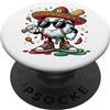 Baseball Drip Ice Cream Cinco De Mayo Gi Gelato Drip Baseball Sombrero Messicano Cinco De Mayo PopSockets PopGrip Adesivo