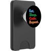SyntaxHack Studio Eat Sleep Code Repeat per codificatori, hacker e amanti del software PopSockets PopWallet per MagSafe