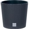 Prosperplast Vaso di fiori Rato da 15 litri con contenitore per piantare in antracite 27 x 30 x 30 cm.