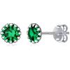 ChicSilver Orecchini Argento 925 con Pietre Portafortuna Maggio Smeraldo, Orecchini Donna Orecchini a Lobo con Tondo Pietra Nascita, Orecchini a Bottone Stud Orecchini Lobo Confezione Regalo