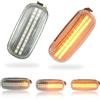 MKptopia 2 pz Luce LED di segnale di rotazione dinamica, indicatore laterale di parafango, lampada indicatrice sequenziale compatibile con AU-di A3 S3 8P A4 S4 RS4 B6 B7 A6 S6 RS6 C6-vetro bianco