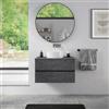 Parama Mobile da bagno sospeso 60 cm effetto cemento scuro con top | Yili