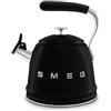 Smeg, Bollitore per Piano Cottura WKF01BL, in Acciaio Inox, Capacità 2,3L, Coperchio Removibile e Beccuccio Dosatore, Anche per Induzione, Nero