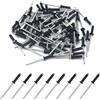 BESTYCHAO 100 pezzi rivetti ciechi in alluminio 3,2 mm x 12,7 mm, rivetti pop rivetti aperti, confezione da 100 - nero