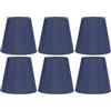 HERCHR Set di 6 Paralumi in Tessuto, Clip-on Moderno Minimalista, Coprilampada a Cono per Lampadario Candelabro E14, Applique da Parete, Lampada da Tavolo e Terra(Blu Scuro)