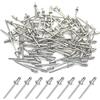 BESTYCHAO 100 pezzi rivetti ciechi in alluminio 3,2 mm x 6 mm, rivetti pop rivetti aperti, confezione da 100 - argento