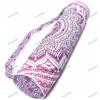 Fatto a mano Borsa tappetino yoga in cotone mandala indiano multicolore con spalla regolabile