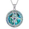 ONEFINITY Ankh Eye of Horus, collana da donna in argento sterling 925, ciondolo a forma di croce con occhio di Horus, protezione egiziana, misura unica, Argento sterling, Abalone simulato