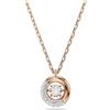 Swarovski Pendente Dextera, Taglio Round, Bianco, Placcato color oro rosa