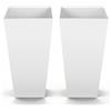 VEVOR Set di 2 Vasi da Fiori Alti 665 mm, Fioriere Decorative per Piante Grandi, Vasi da Terra in Stile Moderno di Plastica PP per Portico con Rotelle e Fori di Drenaggio, per Patio Giardino Bianco