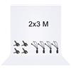 Vevelux 2x3 M Sfondo Bianco con 8 Clip Antipiega | 100% Poliestere Pieghevole Lavabile S