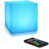 Mr.Go Luce LED da 4, cambia colore, luce d'atmosfera con telecomando, 16 colori RGB, luminosità dimmerabile, luce a cubo ricaricabile, luce notturna per illuminazione domestica e decorazione