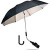 ZjRight Ombrellone per Passeggino, 72cm 50+ UV Ombrello Universale per Bambini e Neonati Protezione Solare con Manico ad Ombrello per Carrozzina & Passeggino - Nero