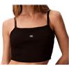 Calvin Klein Jeans Calvin Klein Woven Label Top Black Costine Nero Logo Donna